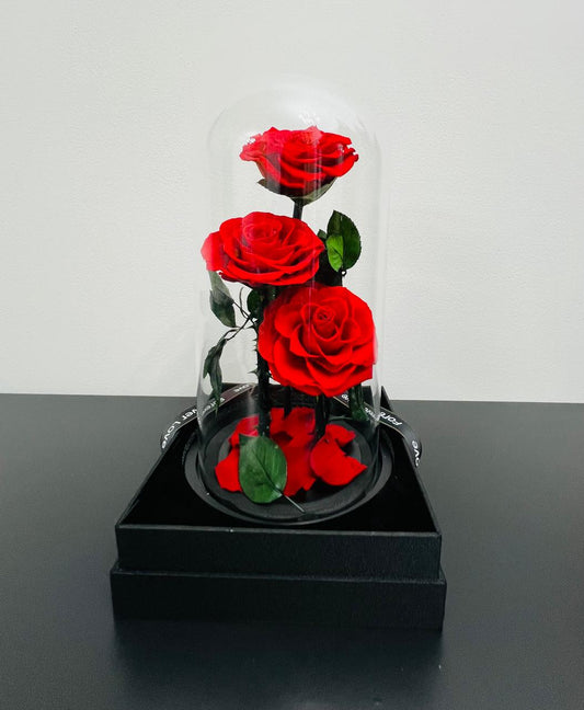 ETERNAL ROSE RED 3 HEADS
